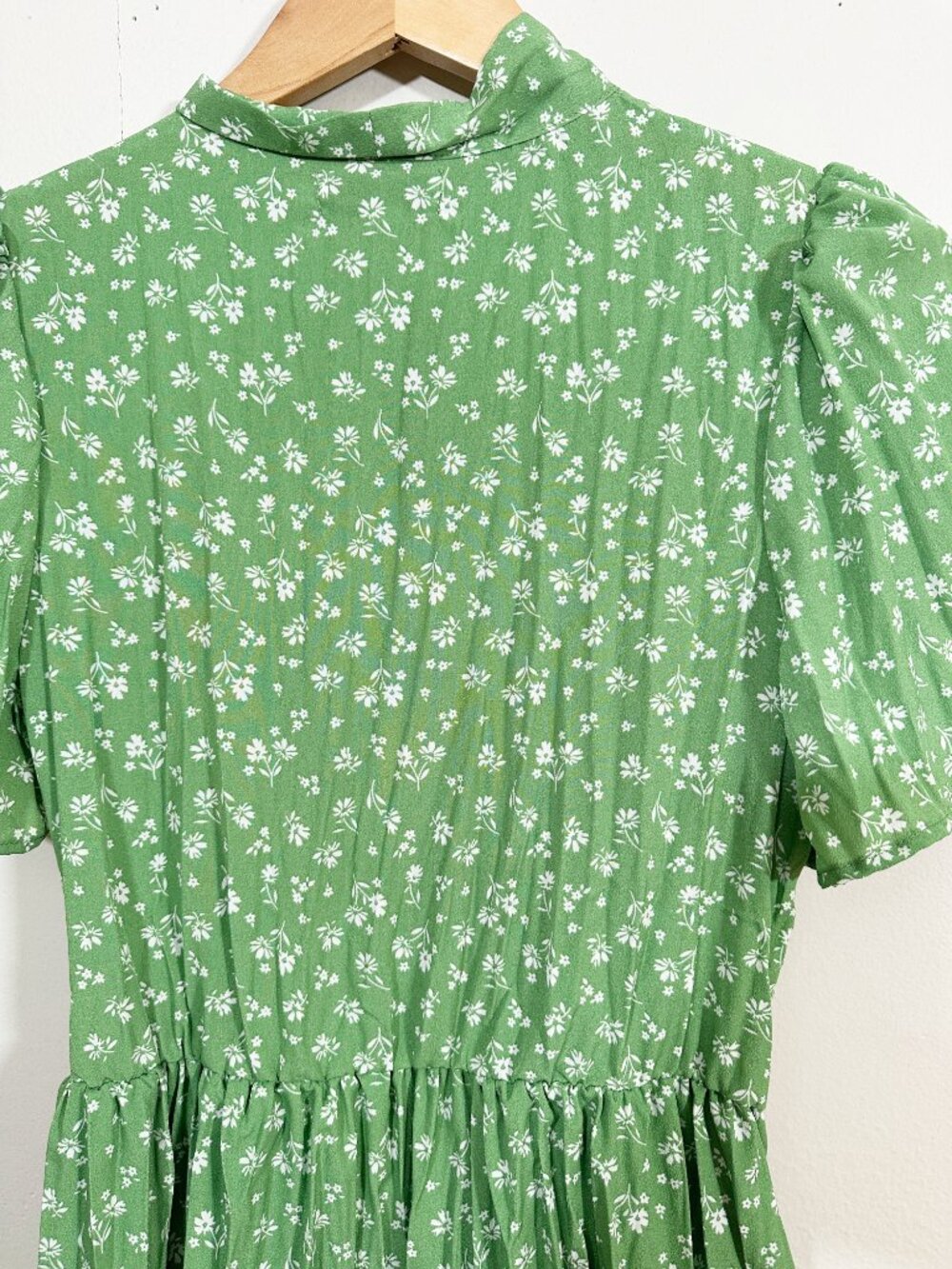 NWOT Polagram Boho Green Floral Maxi Dress Size Small Fairycore Cottagecore - Picture 11 of 11